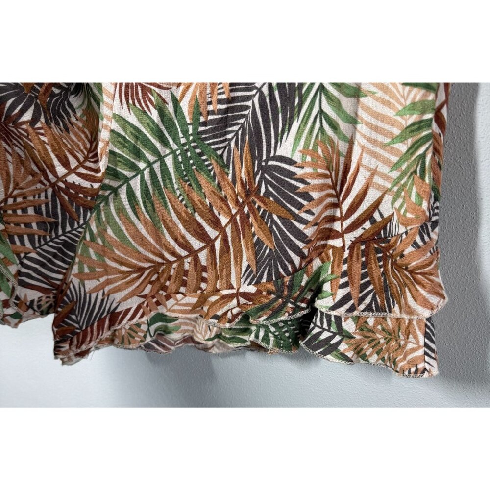 NWT Blue Rain Womens Tropical Leaf Print Shorts Large Ruffled Hem Beach Resort - Picture 5 of 12